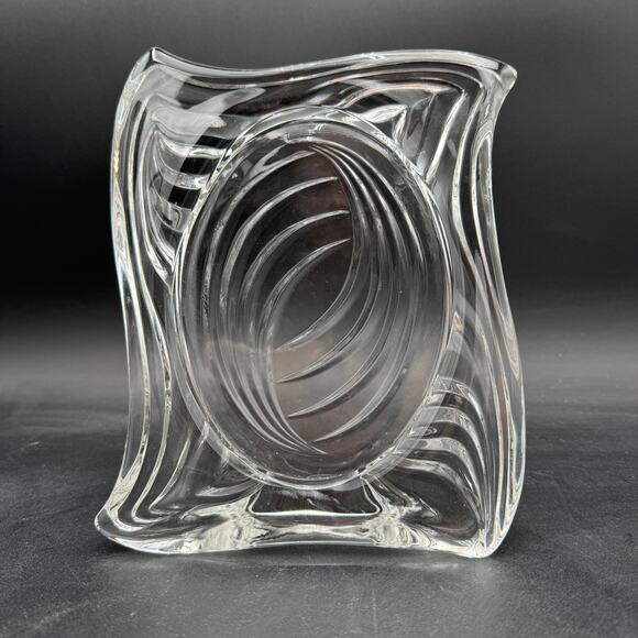 Vintage Mikasa Lead Crystal Emotion 4.5" x 6.5" Photo  Swirl Oval Frame 9" x 7" - Picture 8 of 9